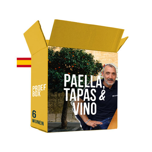 Proefbox Paella, tapas en vino